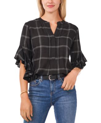 vince camuto plaid blouse