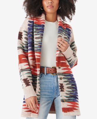 Lucky Brand - Printed Cotton Cardigan