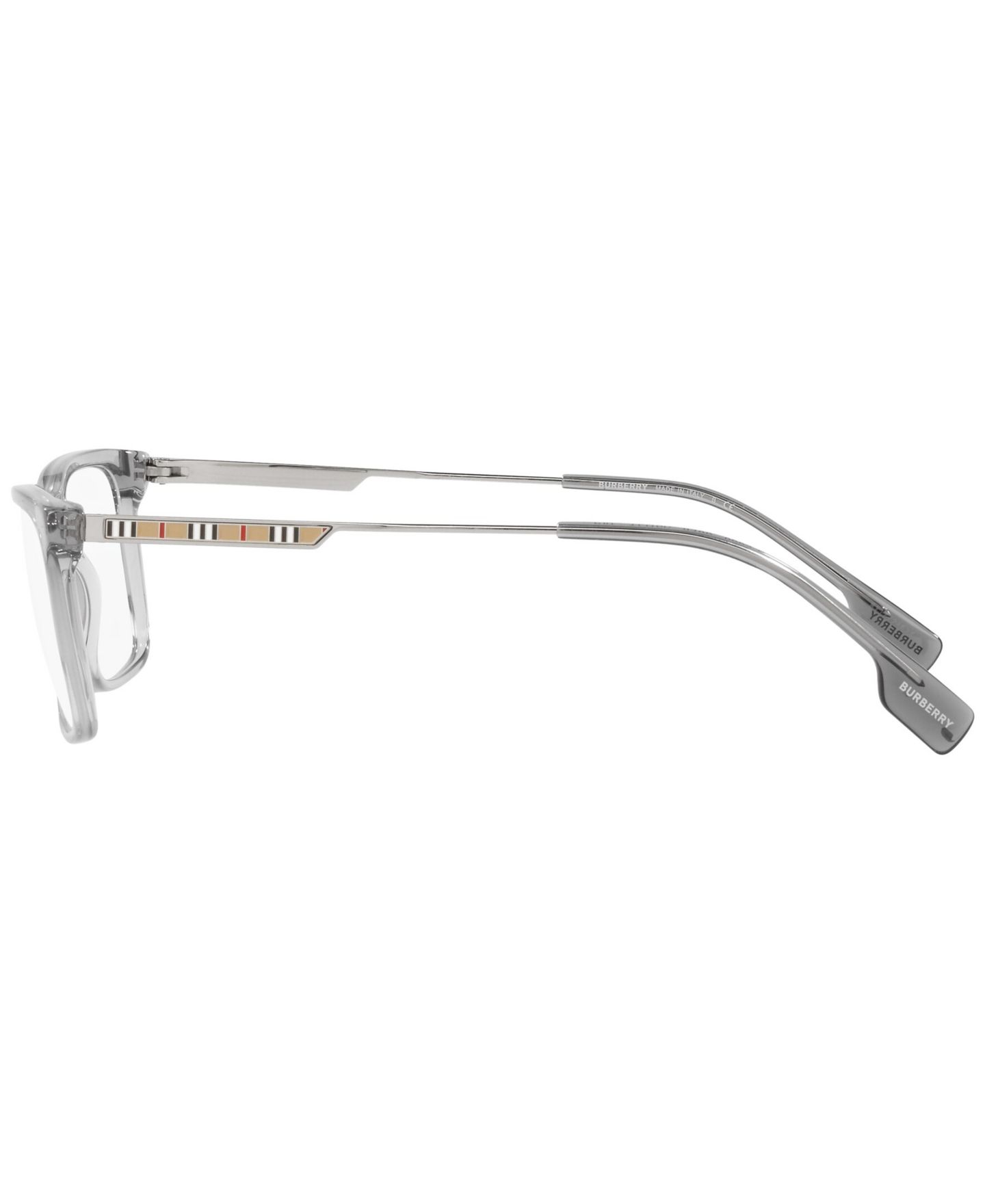 Мужские очки Burberry Man Rectangle Plastic BE2339 Harrington Eyeglasses, цвет: Серый — фото 2