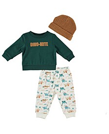 Baby Boys Jogger Pants and Hat, 3 Piece Set