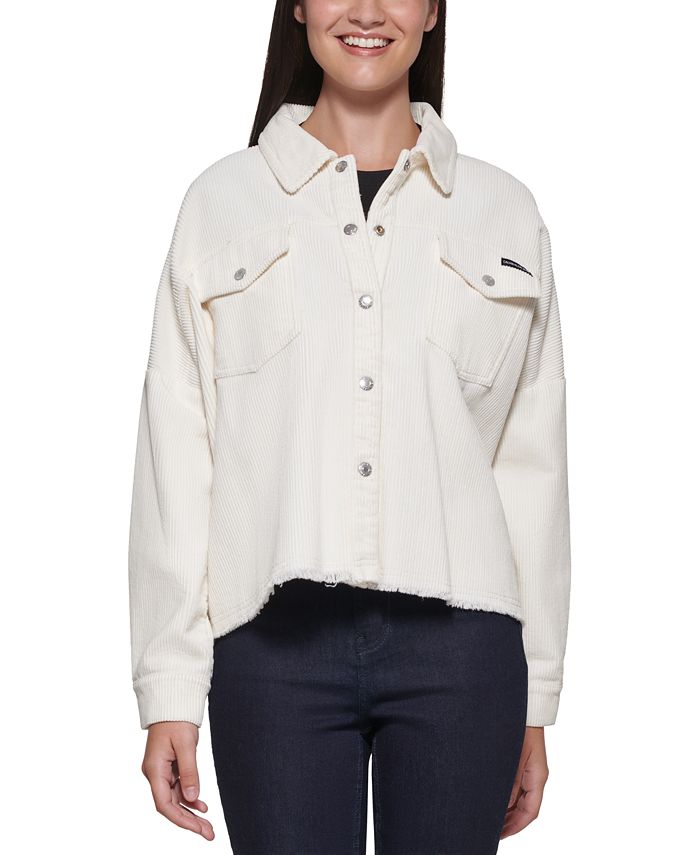 Calvin Klein Jeans Corduroy Snap Shirt & Reviews - Tops - Juniors - Macy's
