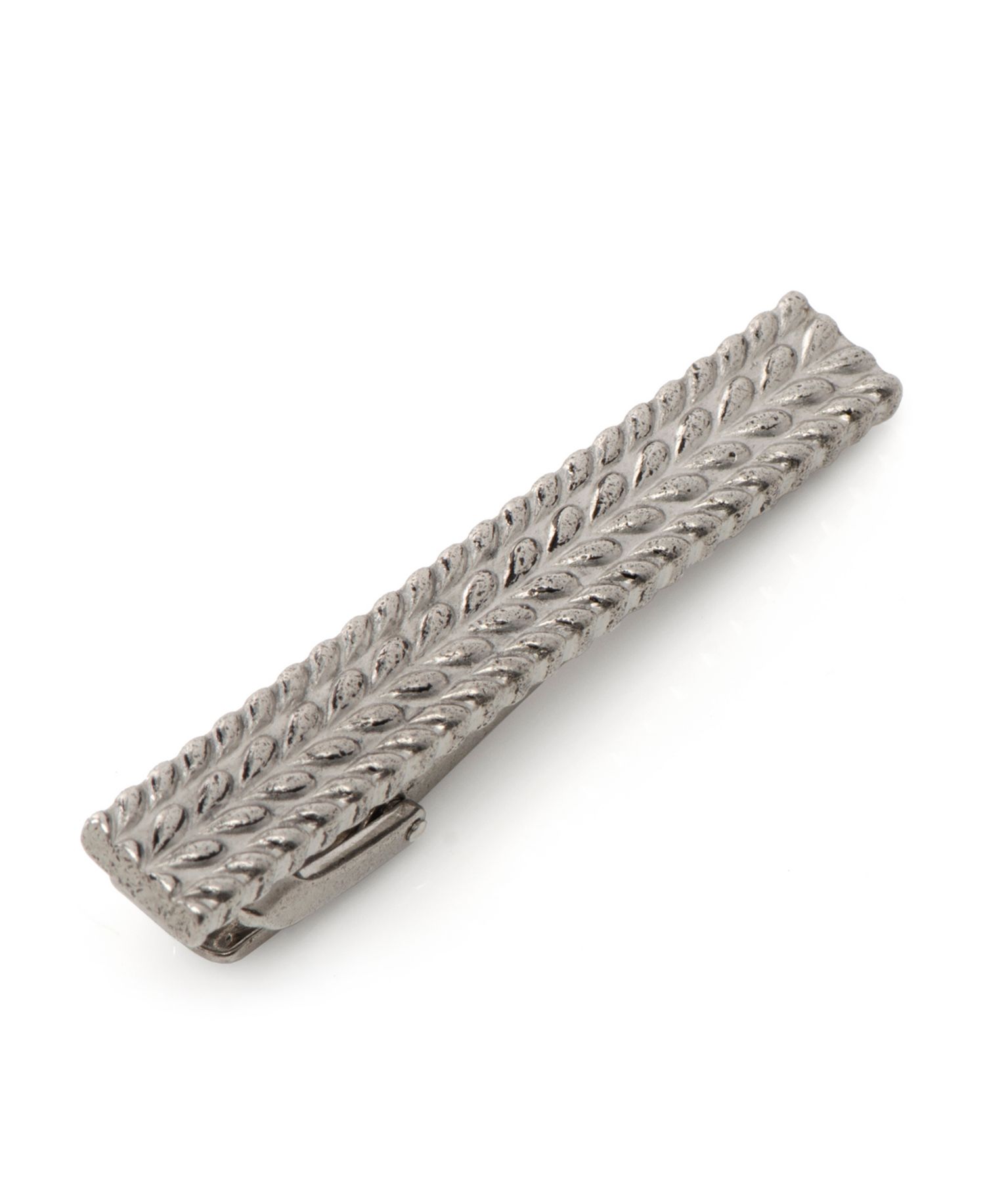 Men's Antique Silver Herringbone Tie Clip