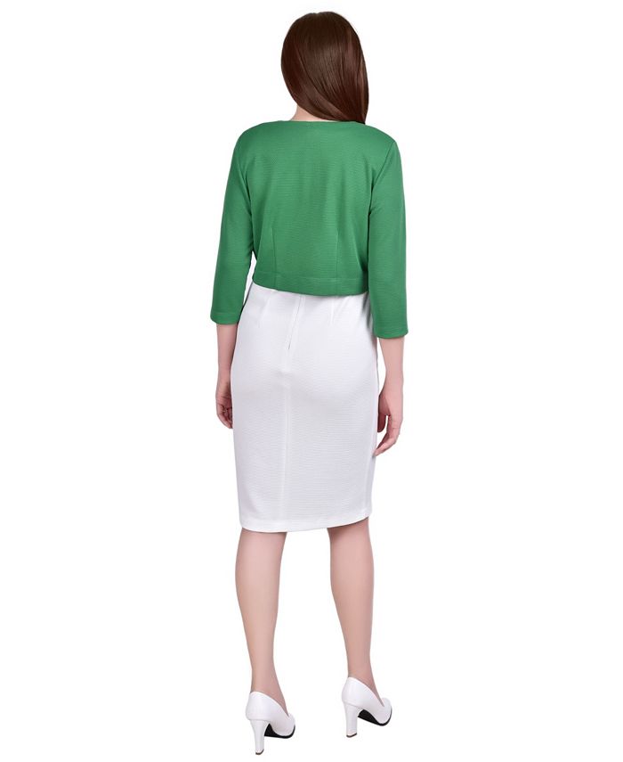 NY Collection Petite Two Piece Jacket and Dress Set Macy s