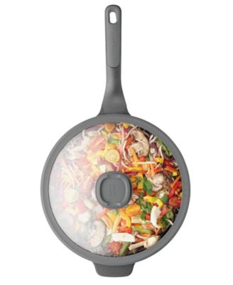 Leo Stone+ Nonstick Ceramic 11" Wok Pan with Lid, 4.6qt