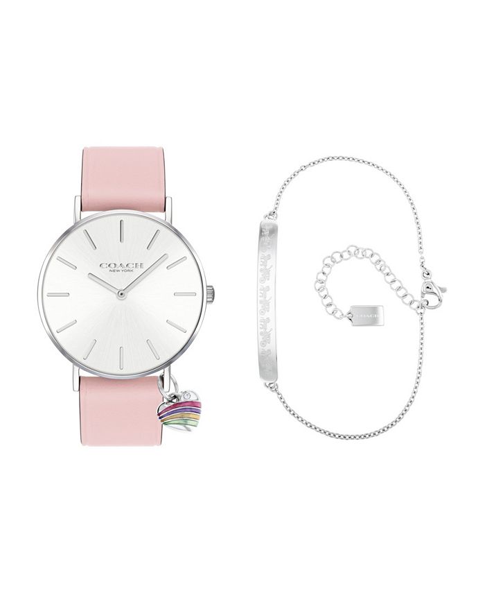 Coach watch pink leather strap hotsell
