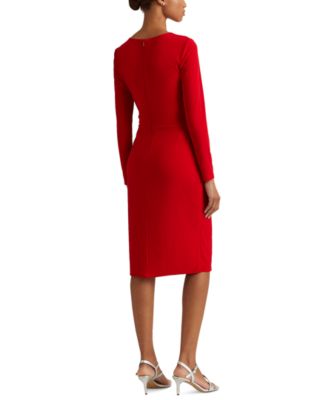 ralph lauren matte jersey surplice dress