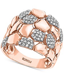 EFFY® Diamond Nugget Statement Ring (3/8 ct. t.w.) in 14k White & Rose Gold