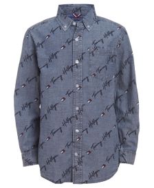 Big Boys Script Printed Long Sleeve Shirt