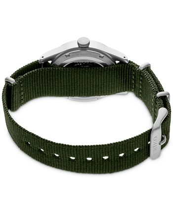 Seiko Men's Automatic 5 Sports Green Nylon Strap Watch 43mm - Macy's