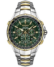 Men's Chronograph Solar Coutura Radio Sync Two-Tone Stainless Steel Bracelet Watch 45mm