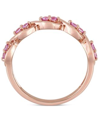 Pink Sapphire Wavy Ring (1/3 ct. t.w.) in 14k Rose Gold