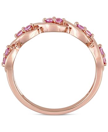 Macy's - Pink Sapphire Wavy Ring (1/3 ct. t.w.) in 14k Rose Gold