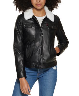 levis leather jacket with fur