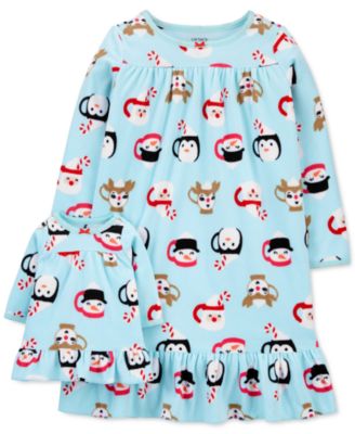 Carter's - Toddler Girls Holiday Penguin Nightgown & Doll Nightgown