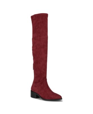 red thigh high boots macys