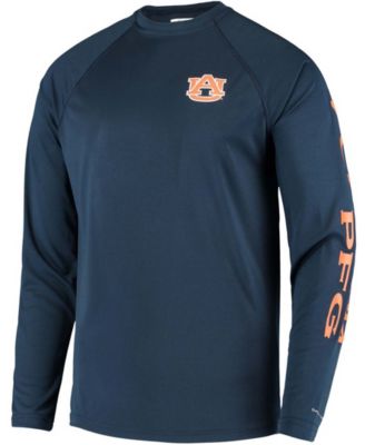 Men's PFG Navy Auburn Tigers Terminal Tackle Omni-Shade Long Sleeve T-shirt