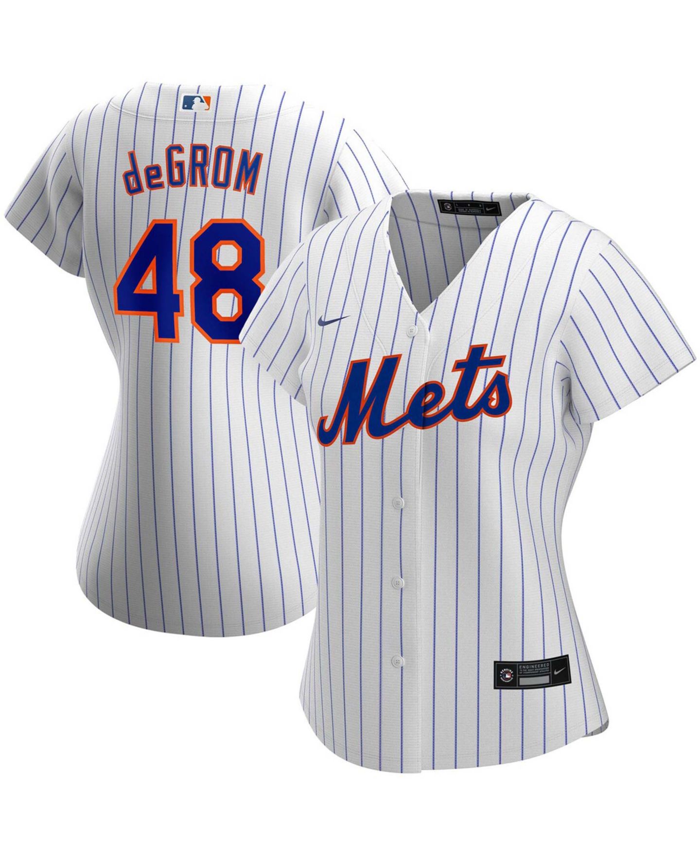 Женский топ Nike Jacob Degrom White New York Mets Home Replica Player Jersey — фото 3