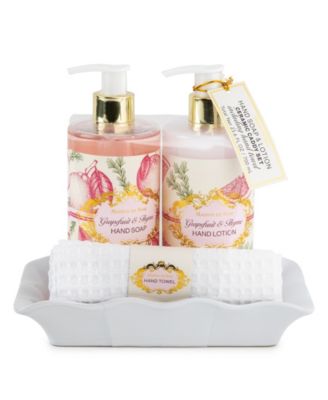 Hand Soap, Lotion and Towel in Fluted Caddy, Grapefruit - Macy&rsquo;s