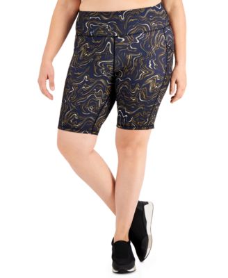 ID Ideology - Plus Size Marble Movement Bike Shorts