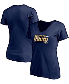 Women's Navy Nashville Predators Mascot In Bounds V-Neck T-shirt