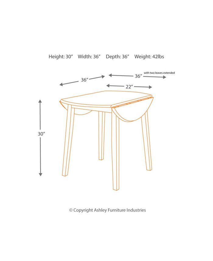 Beautyrest Hammis Contemporary Round Dining Room Drop Leaf Table Macy's