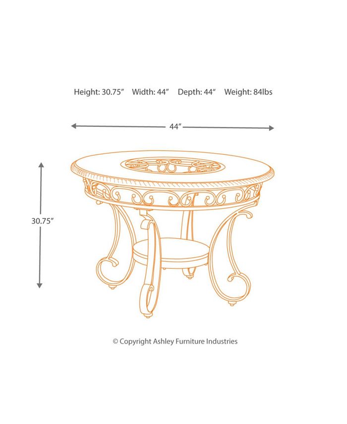 Signature Design By Ashley Glambrey Traditional Round Dining Room Table