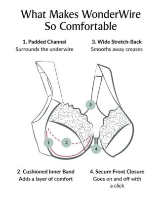 Women's Plus Size Front Close Wonder Wire Bra with Smoothing Back 1247