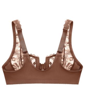 Women's Full Figure Plus Size Wonderwire Front Close Stretch Lace Bra 9245