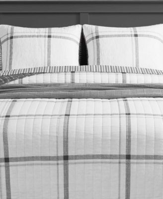 Fleetville Cotton Reversible 3 Piece Quilt Set, King