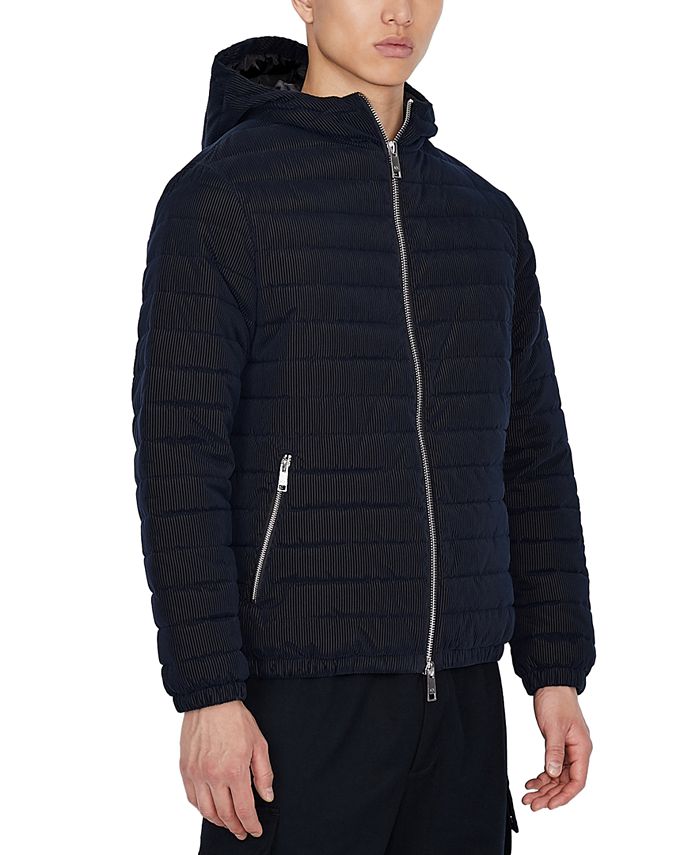 A|X Armani Exchange Men's Hooded Corduroy Puffer Jacket - Macy's