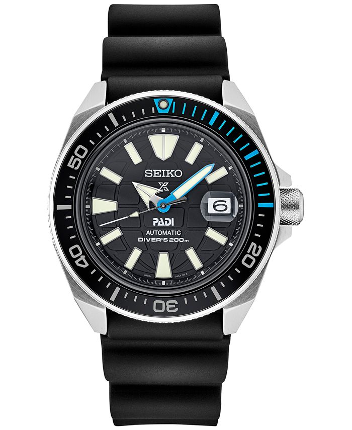 Oppositie Gesprekelijk gegevens Seiko Men's Automatic Prospex PADI Special Edition Black Rubber Strap Watch  44mm & Reviews - All Watches - Jewelry & Watches - Macy's