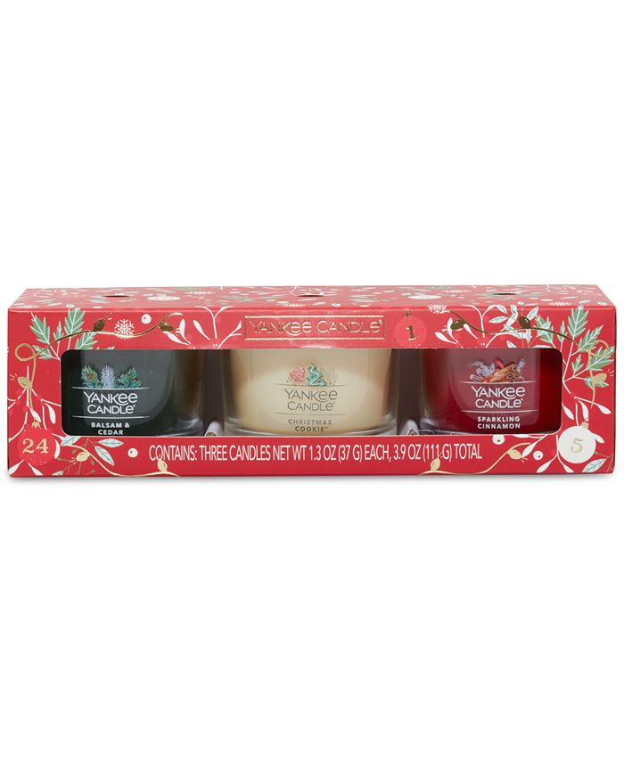 Yankee Candle 3-Pc. Gift Set of Balsam Cedar, Christmas Cookie