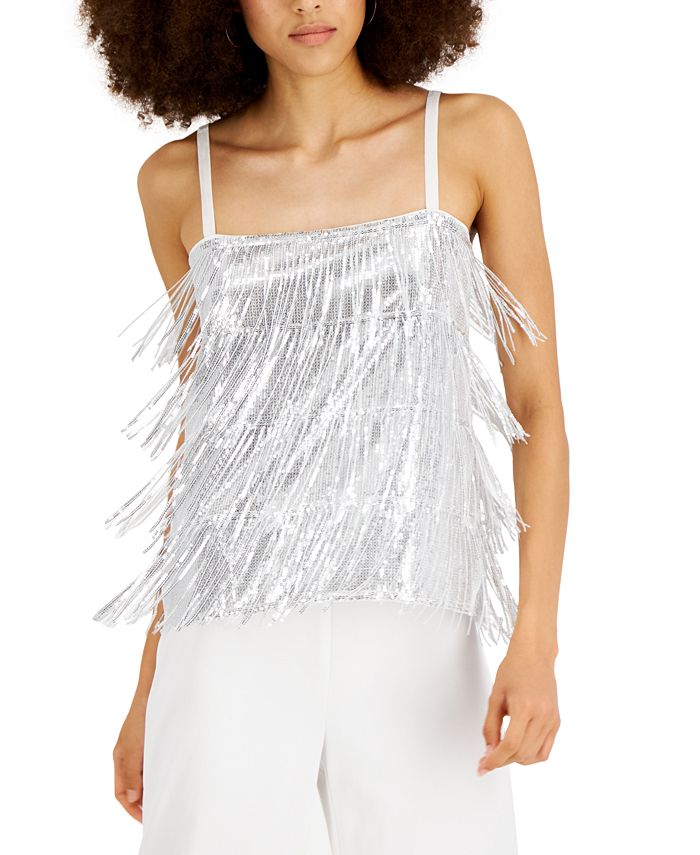INC International Concepts Women's Fringed Top 