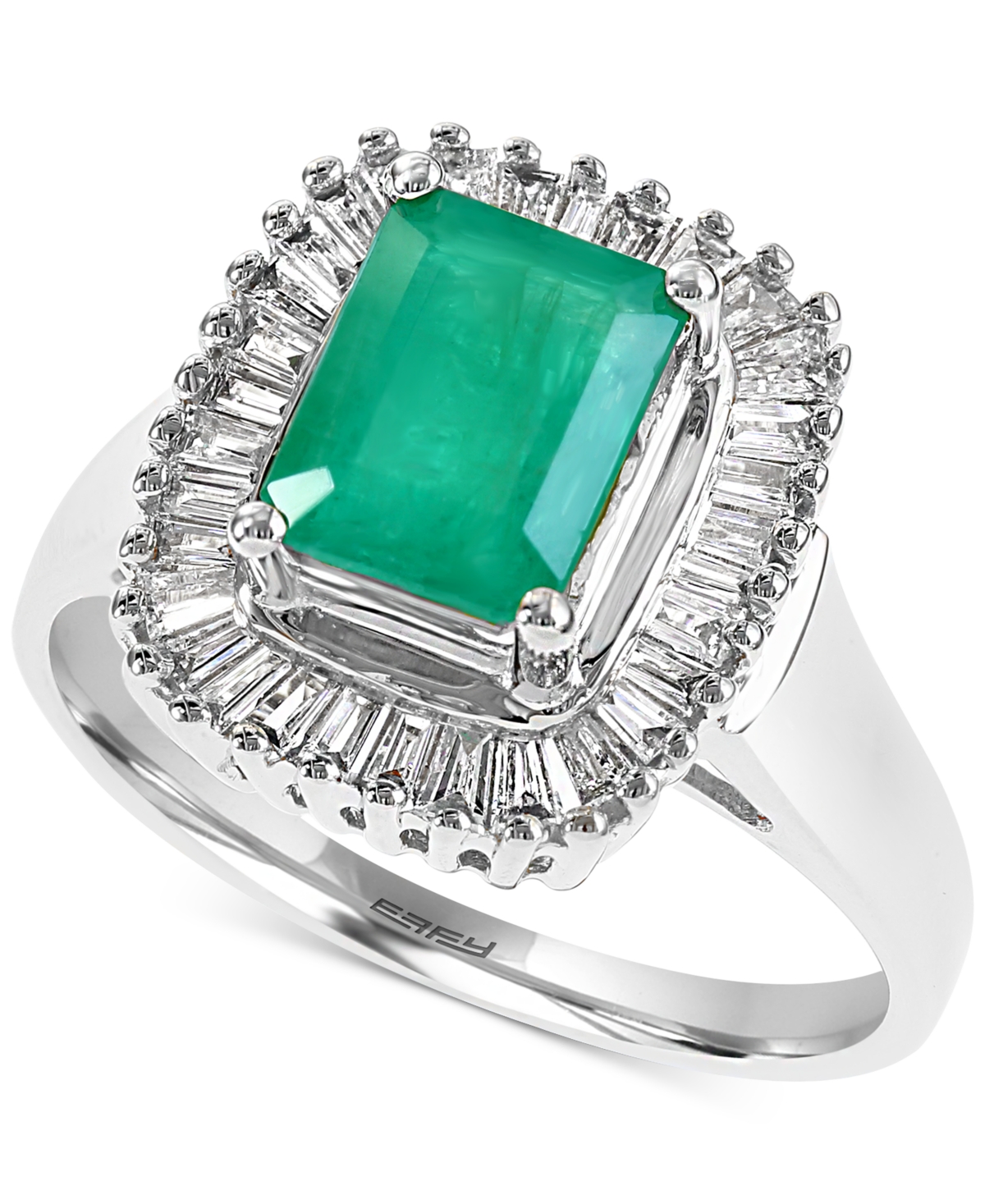 Shop Effy Collection Brasilica By Effy Emerald (1-3/8 Ct. T.w.) And Diamond (1/2 Ct. T.w.) Ring In 14k Yellow Gold Or 14k In Emerald,white Gold