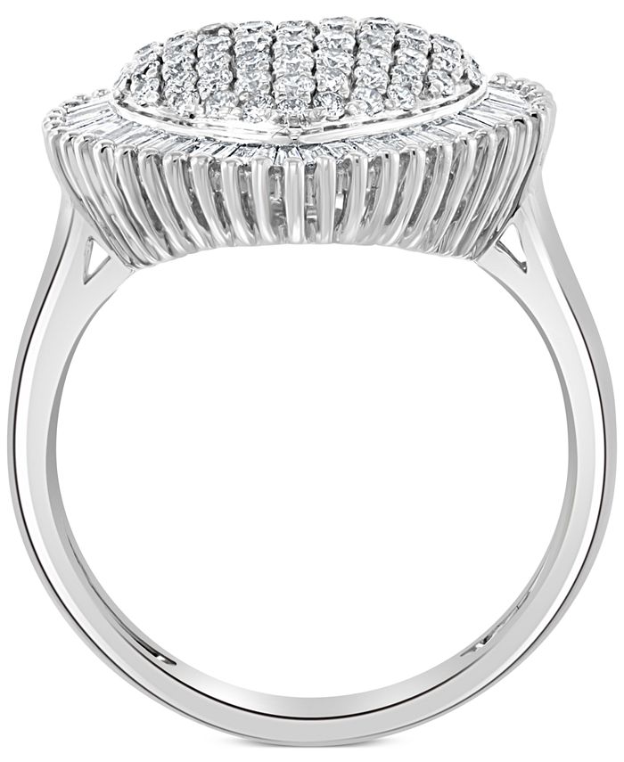 EFFY Collection - Diamond Halo Cluster Heart Ring (3/4 ct. t.w.) in 14k White Gold
