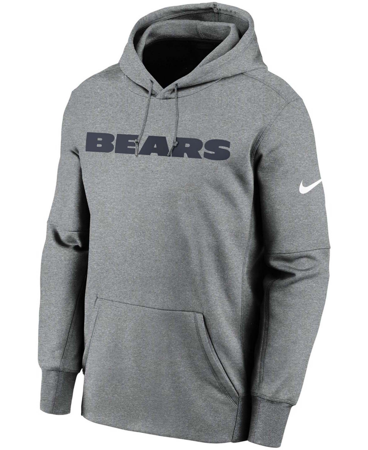 Shop Nike Men's Heathered Charcoal Chicago Bears Wordmark Therma Performance Pullover Hoodie In Heather Charcoal