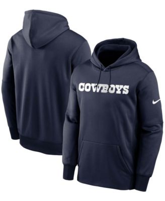 Nike Men's Dallas Cowboys Wordmark Therma-FIT Grey Pullover Hoodie