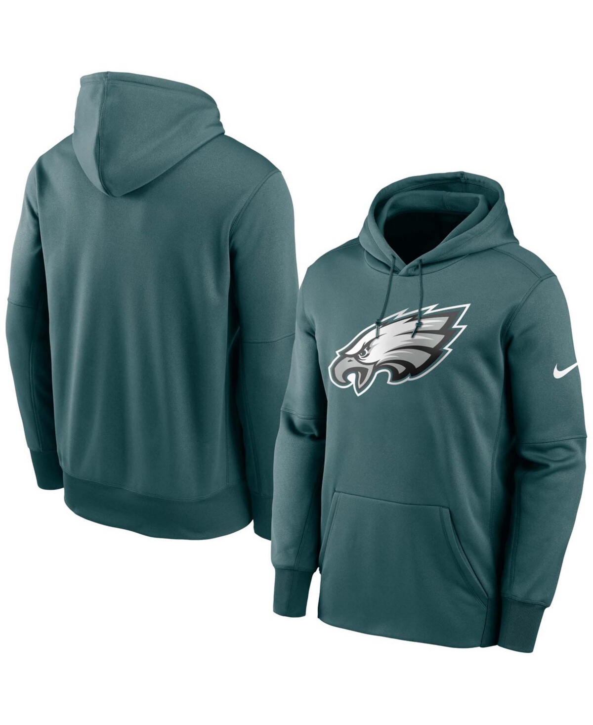 Nike Midnight Green Philadelphia Eagles Fan Gear Primary Logo Performance Pullover Hoodie In Midnight Green