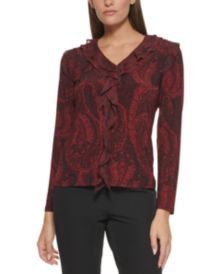 Paisley Print Ruffled Blouse