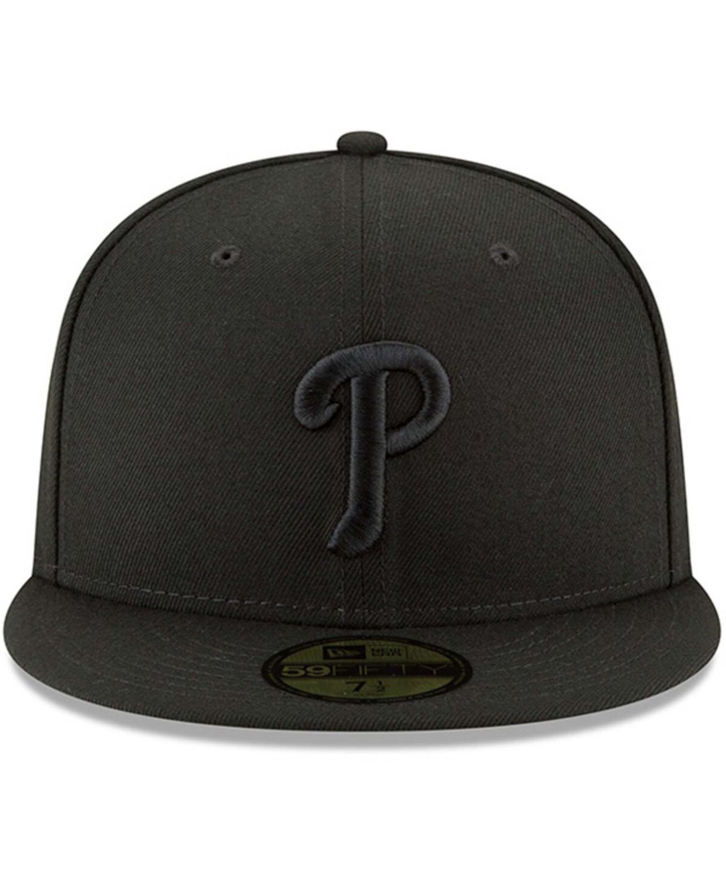 Мужская кепка New Era Black Philadelphia Phillies Primary Logo Basic 59FIFTY Fitted Hat — фото 4