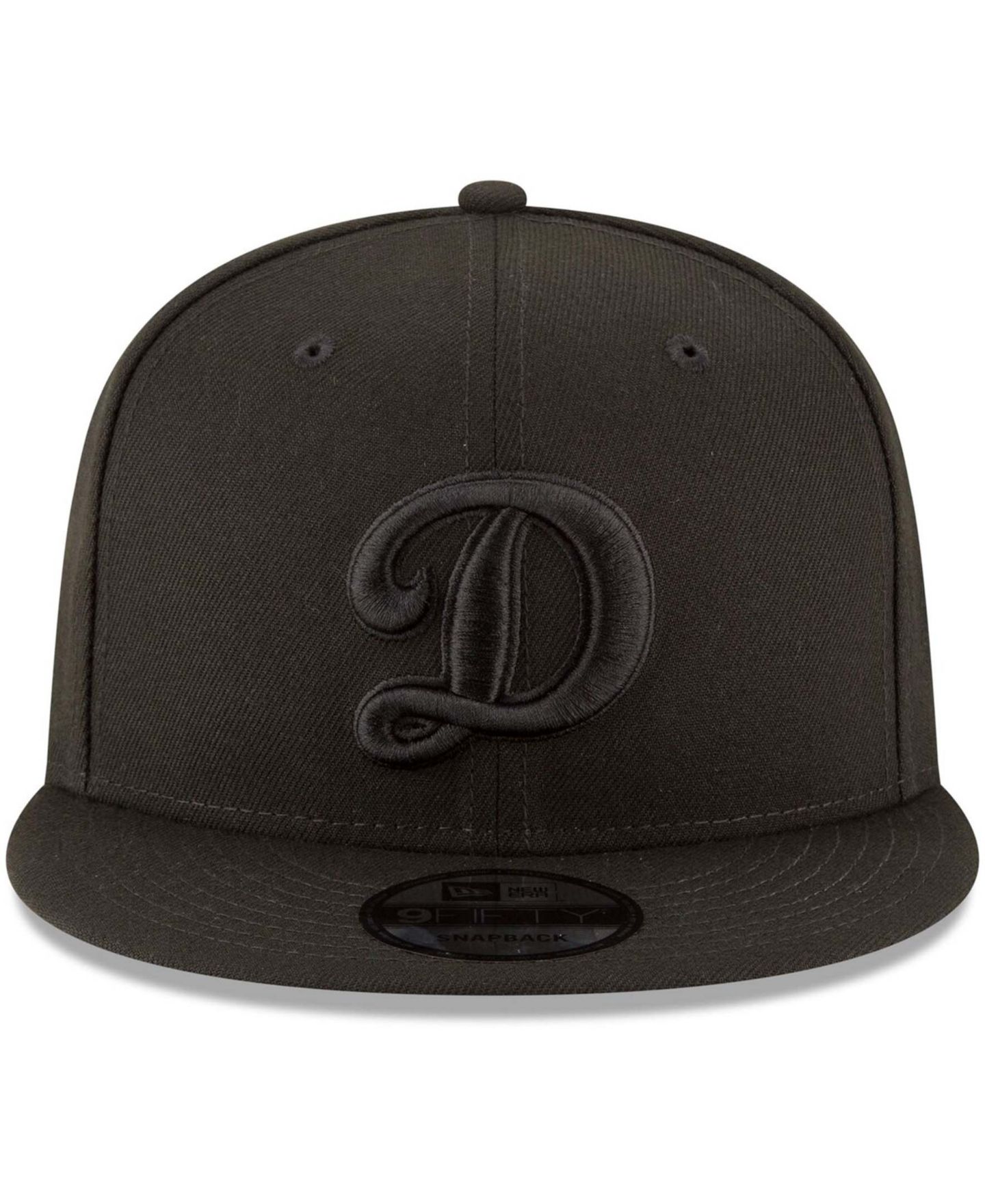 Мужская кепка New Era Black Los Angeles Dodgers Script Logo Black on Black 9FIFTY Snapback Adjustable Hat — фото 4