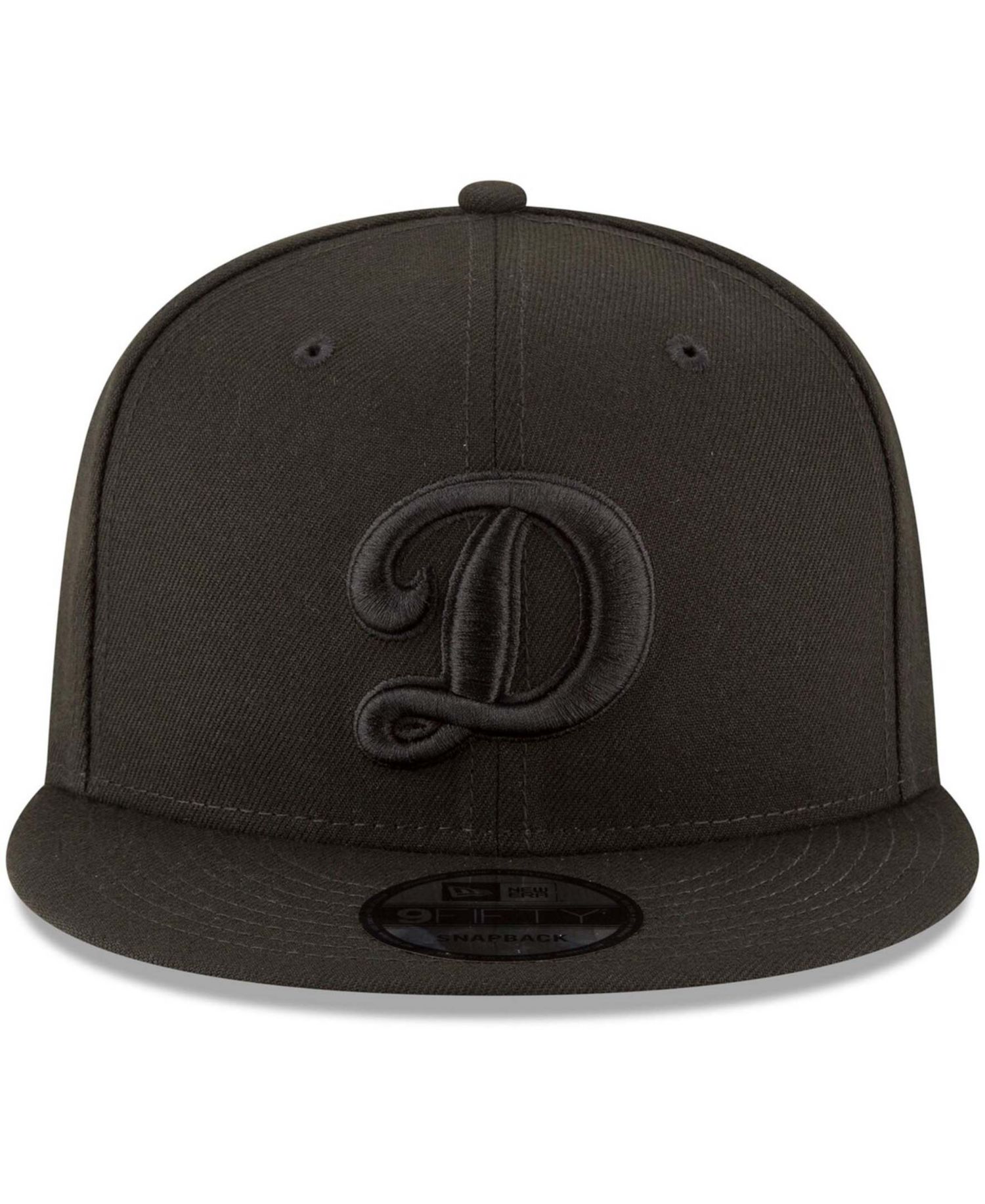 Men's Black Los Angeles Dodgers Script Logo Black on Black 9FIFTY Snapback Adjustable Hat