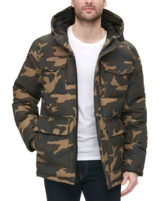 Levi’s&reg; Men's Quilted Four Pocket Parka Hoody Jacket