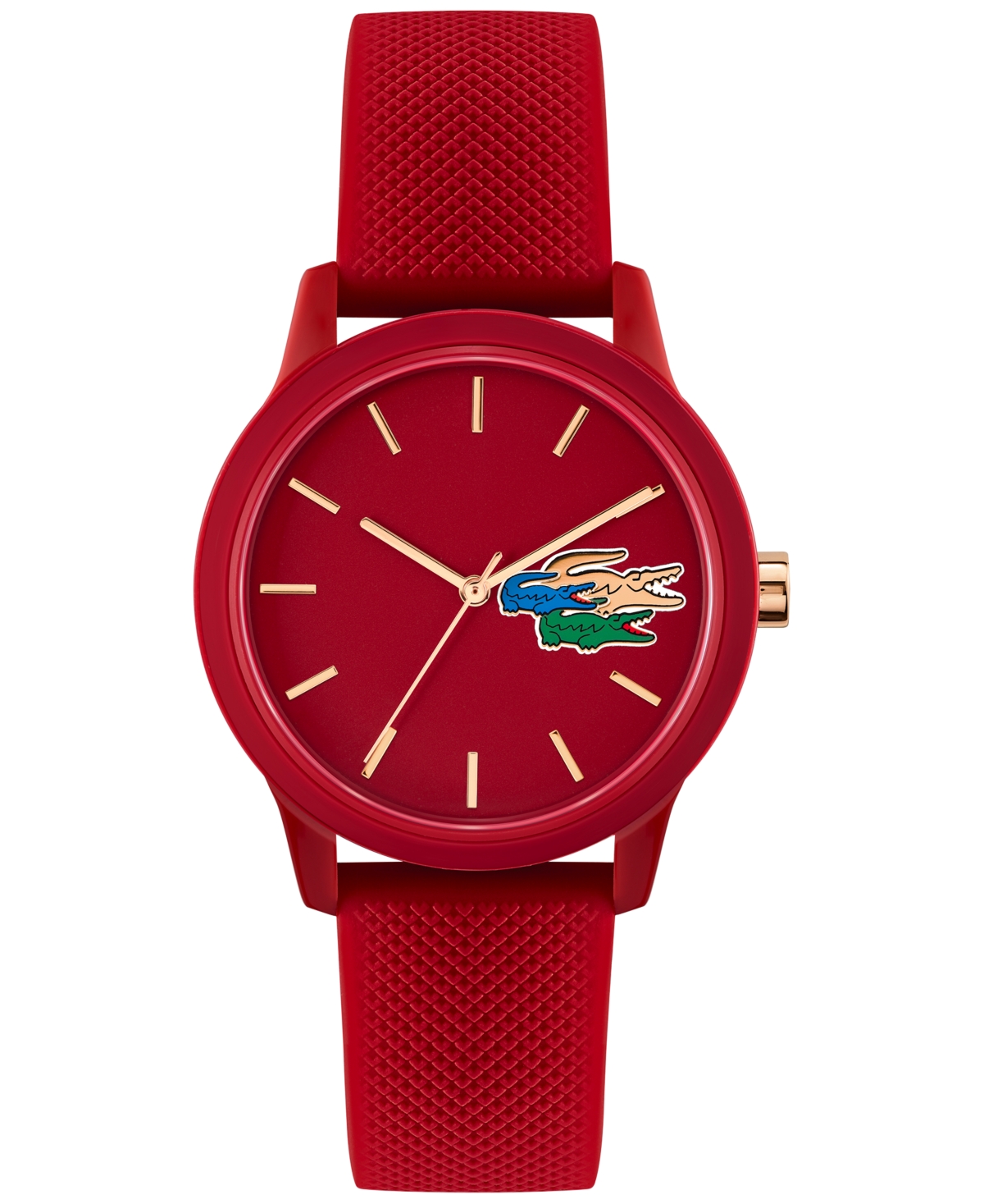 Unisex Lacoste L.12.12 Red Silicone Strap Watch 36mm - Red