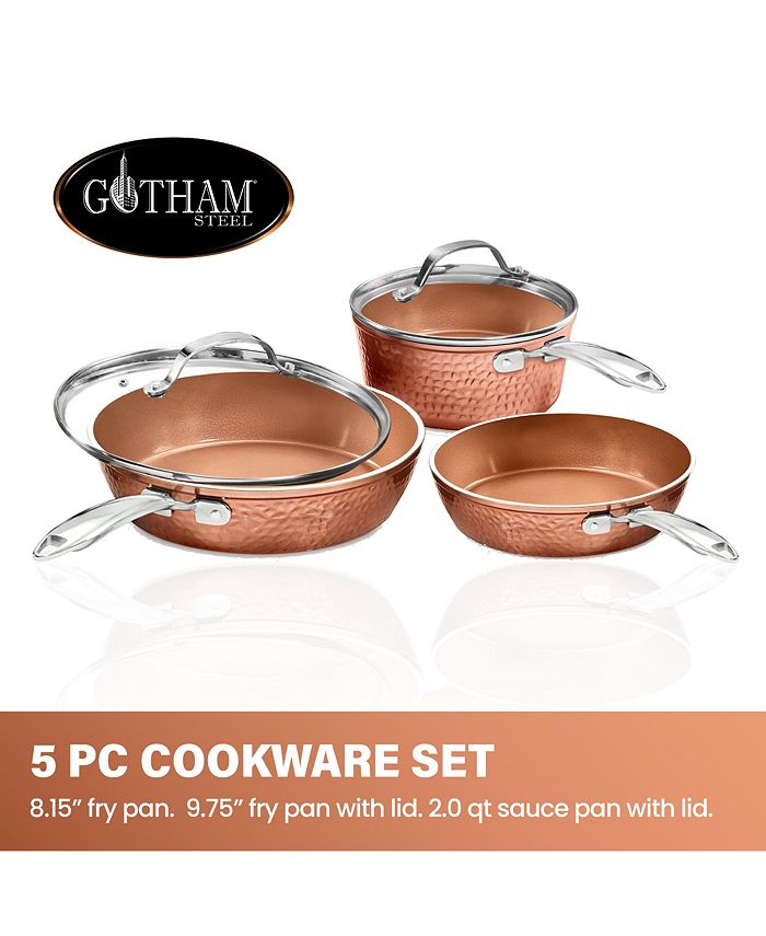 Gotham Steel Hammered Copper NonStick 5Pc. Set Macy's