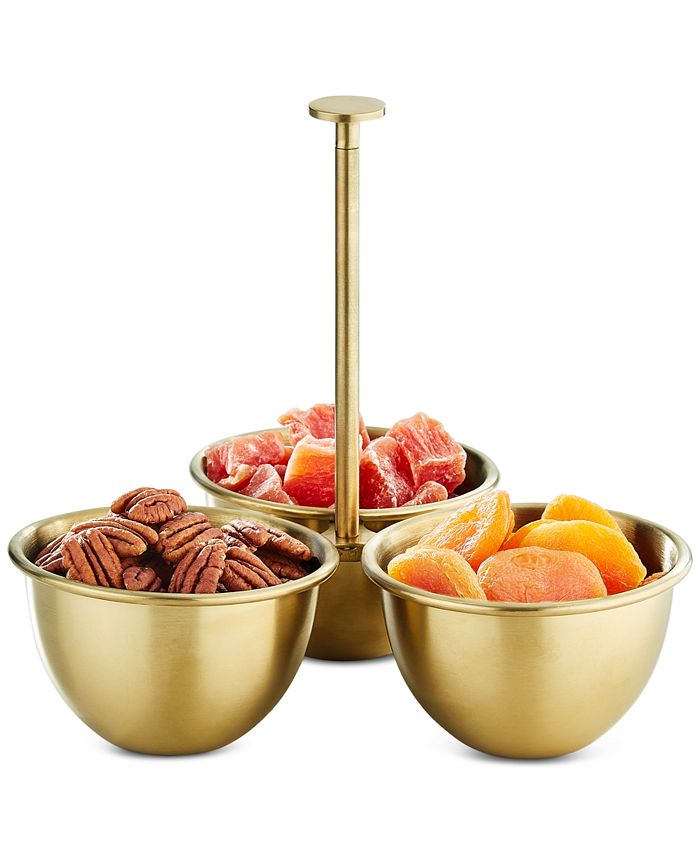 Martha Stewart Collection GoldTone Connected Nut Bowls, Created for