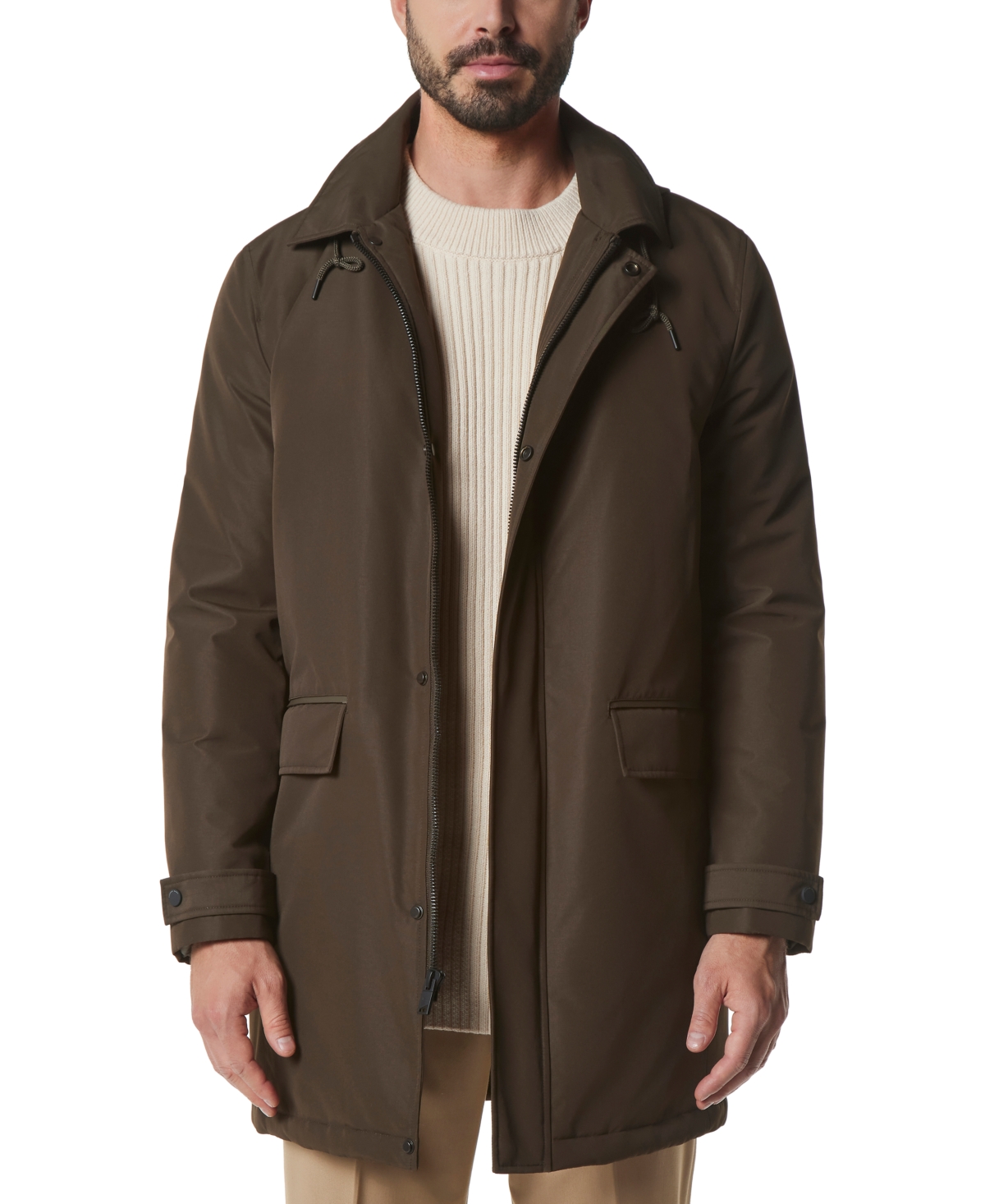 Marc New York Men's Merrimack City Rain Topper with Removable Hood - Jungle