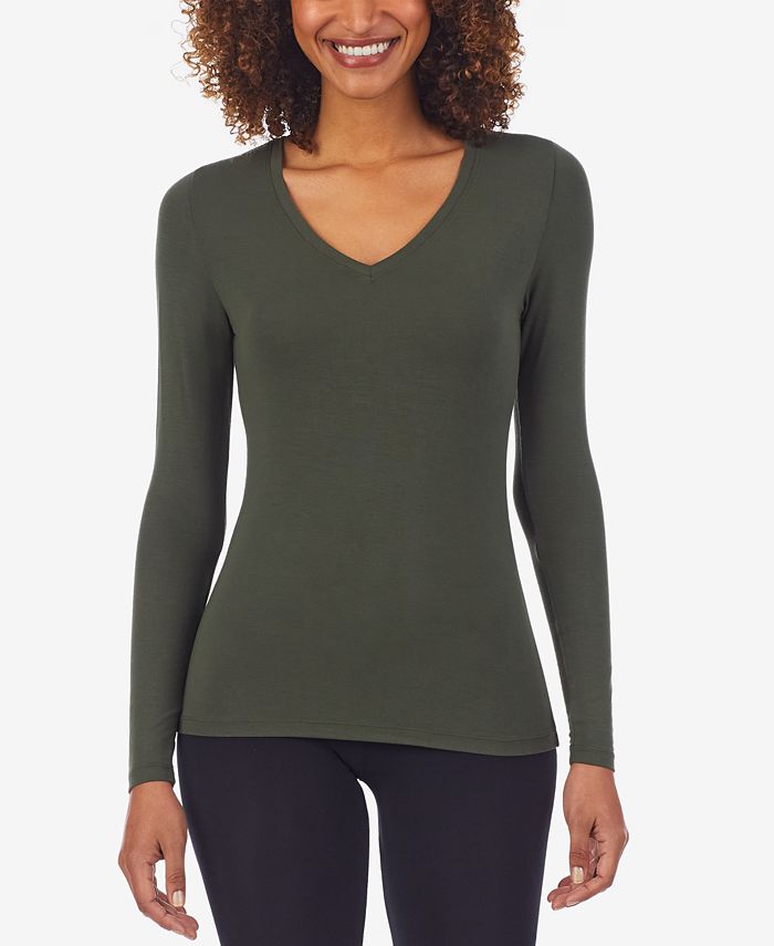 Cuddl Duds Softwear V-Neck Layering Long Sleeve Top & Reviews - Tops ...