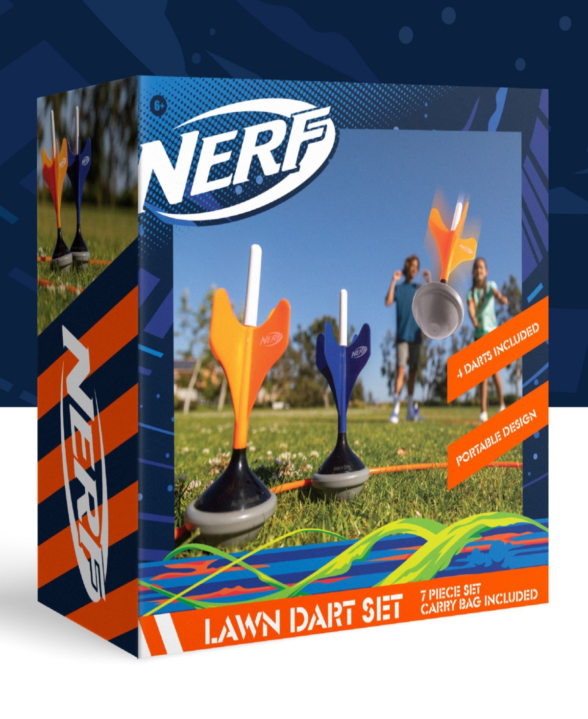 Shop Nerf Soft Tip Lawn Dart Game Set With Storage Bag In Yellow