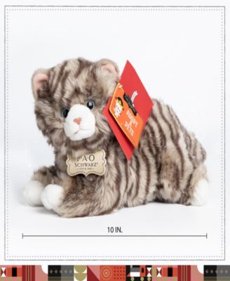 FAO Schwarz Toy Plush Realistic Tabby Cat